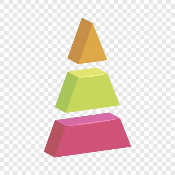 Треугольник разделенный значок, стиль мультфильма — стоковый вектор