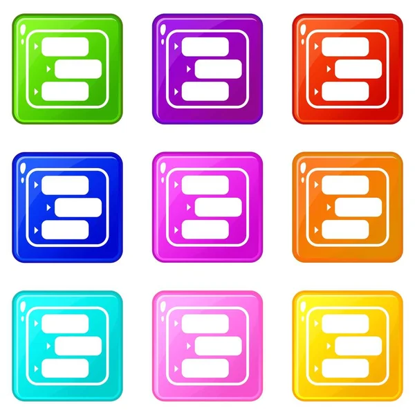 Beratung Chat-Symbole Set 9 Farbkollektion — Stockvektor