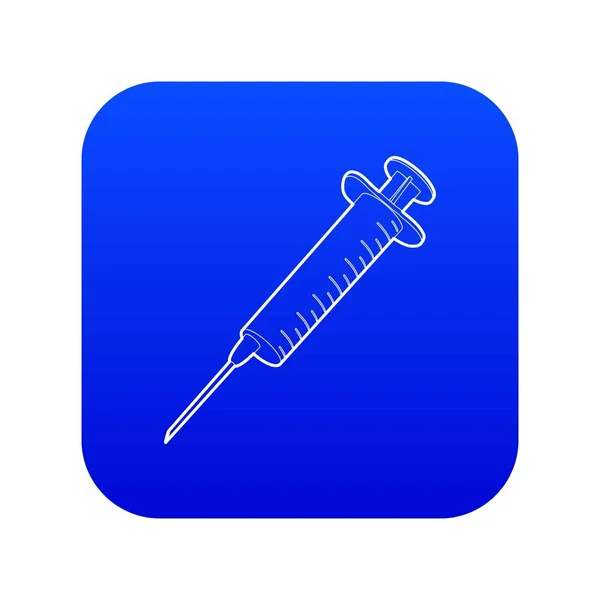 Ícone de seringa vetor azul — Vetor de Stock
