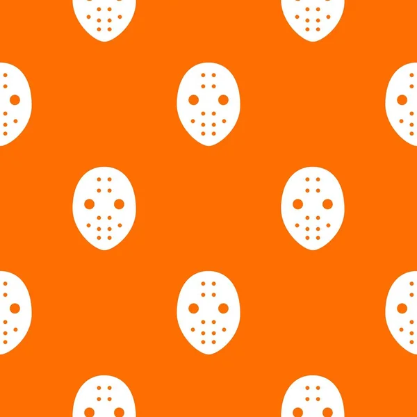 Hockey goalkeeper helmet pattern vector orange — Stock Vector