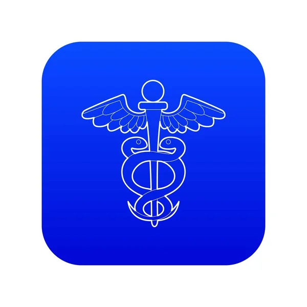 Signo icono medicina vector azul — Vector de stock