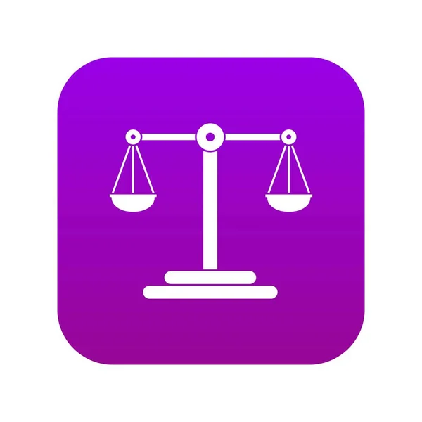 Balance balance icône numérique violet — Image vectorielle