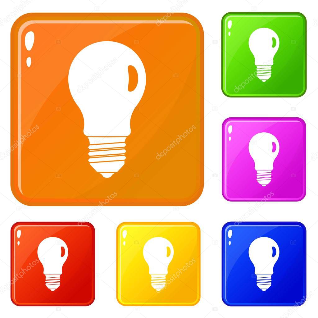 Lamp icons set collection vector 6 color isolated on white background