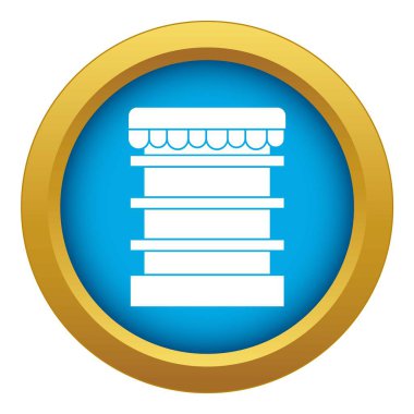 Boş süpermarket buzdolabı simgesi mavi vektör izole