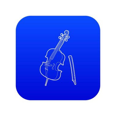 Keman simgesi mavi vektör