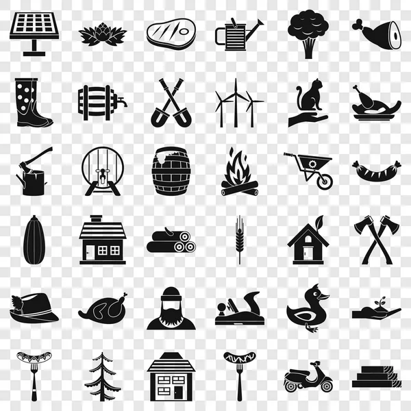 Schop iconen set, eenvoudige stijl — Stockvector