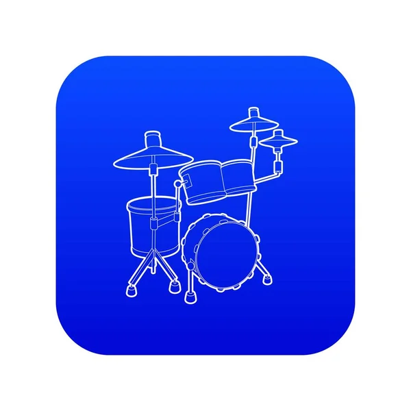 Drum icon blue vector — Stock Vector