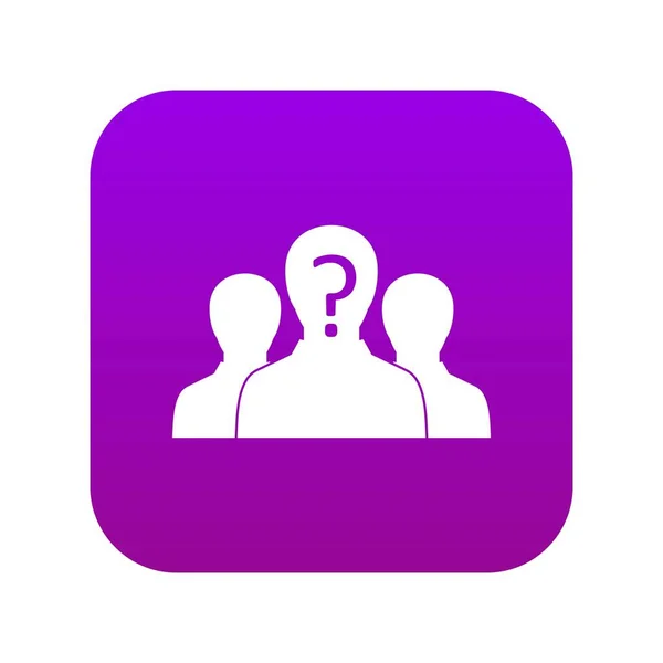 Grupo de personas con personalidad desconocida icono digital púrpura — Vector de stock