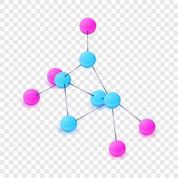 Molecuul pictogram, isometrische 3D-stijl — Stockvector