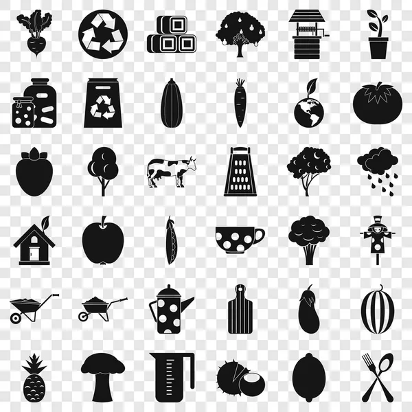 Conjunto de iconos de emblema, estilo simple — Archivo Imágenes Vectoriales