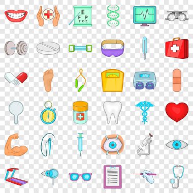 Tedavi Icons set, karikatür tarzı