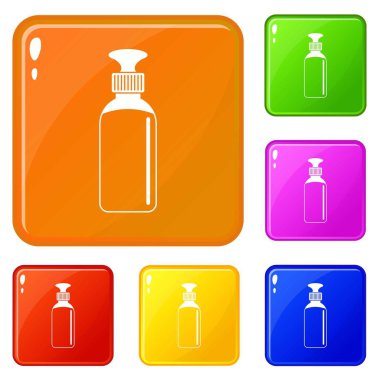 Kapalı şişe simgeleri vektör renk seti