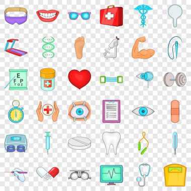 İlaç Icons set, karikatür tarzı