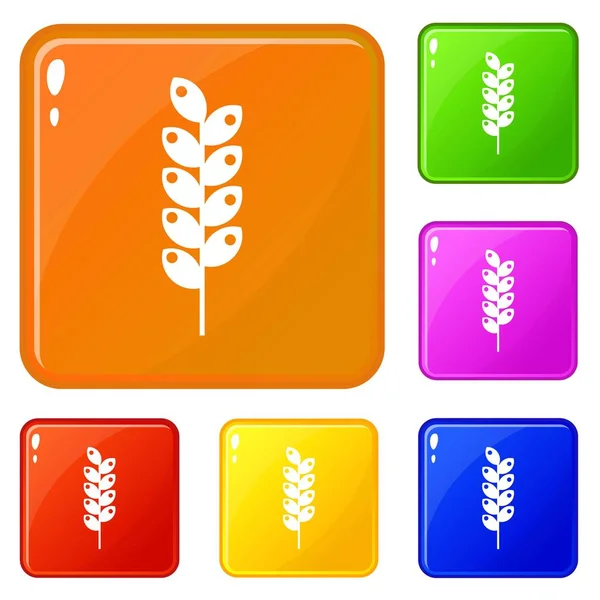 Strakke Spike icons set vector kleur — Stockvector