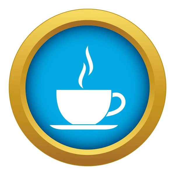 Cup of hot drink icon blue vector isolated — Stock Vector