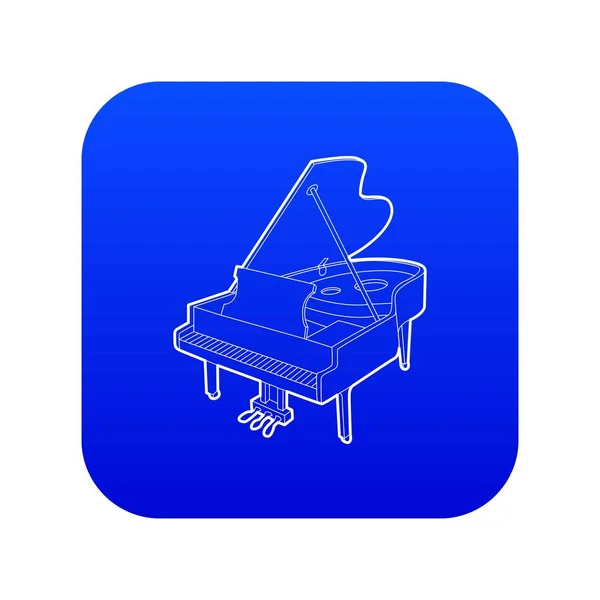 Grand piano icon blue vector — Stock Vector