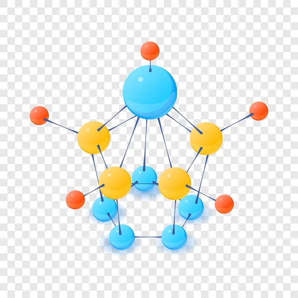 Ícone único da molécula, estilo 3d isométrico — Vetor de Stock
