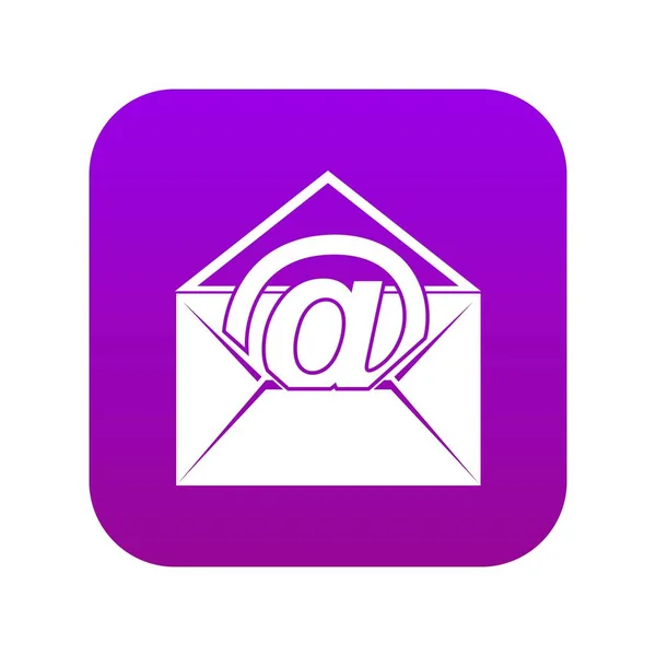 Umschlag mit E-Mail-Zeichen-Symbol digital lila — Stockvektor