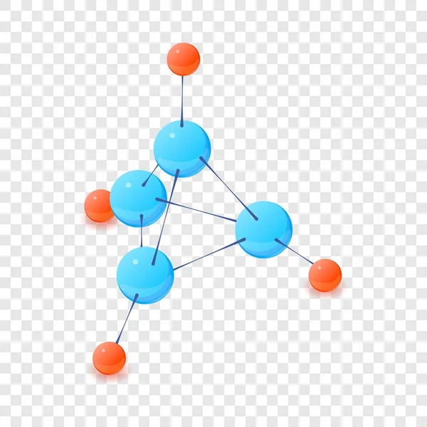 Çok renkli molekül simgesi, izometrik 3d stili — Stok Vektör