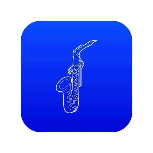 Saxophone icon blue vector — Stock Vector