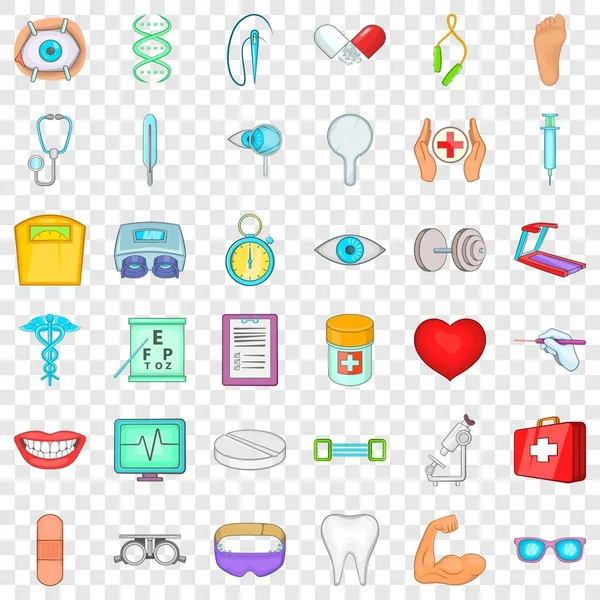 Therapy icons set, cartoon style — Stock Vector