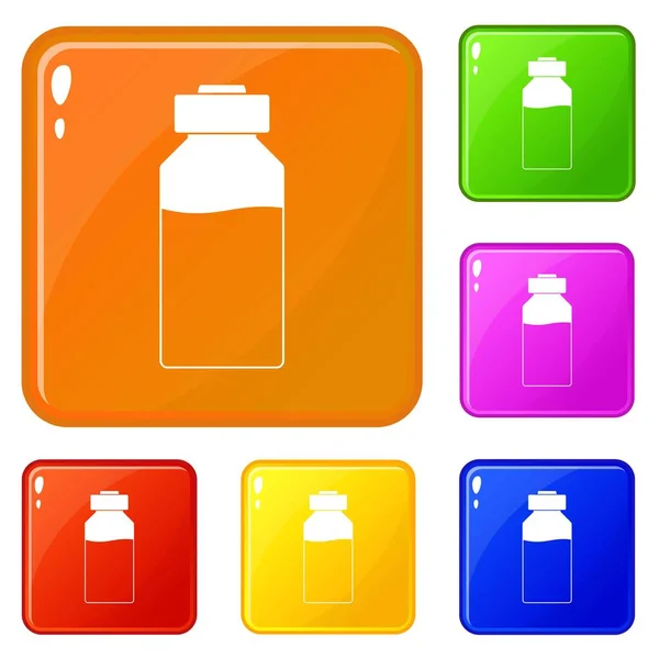 Medicine icons set vector color — Stock Vector