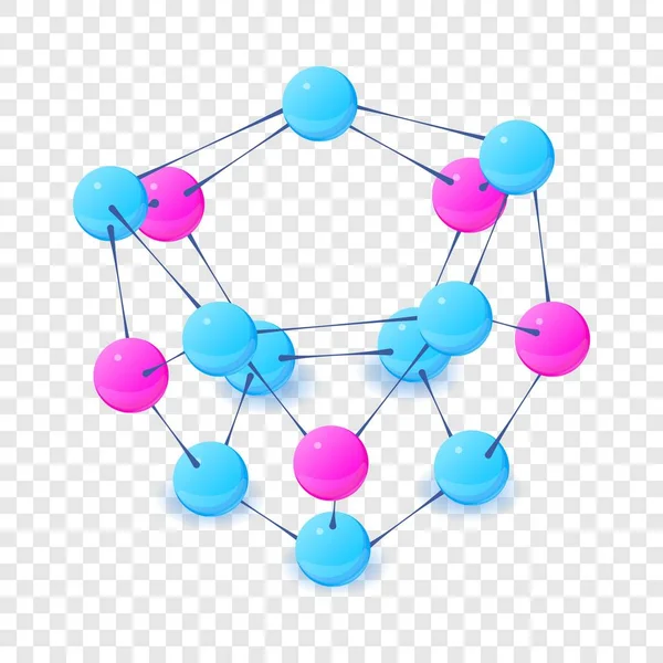 Icona della molecola pulita, stile isometrico 3d — Vettoriale Stock