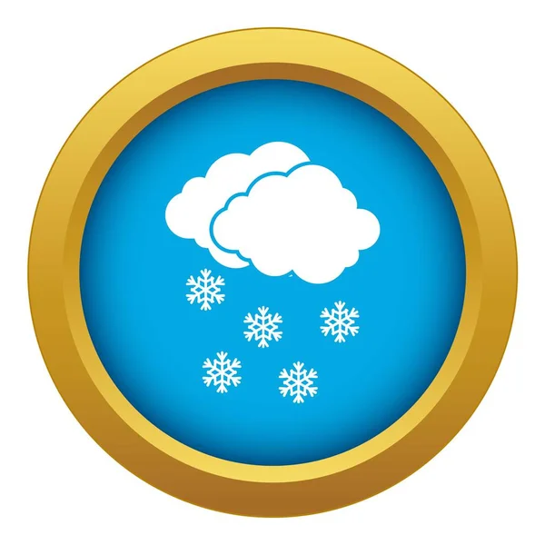 Mrak a sněhové vločky ikona modrý vektor izolovaný — Stockový vektor