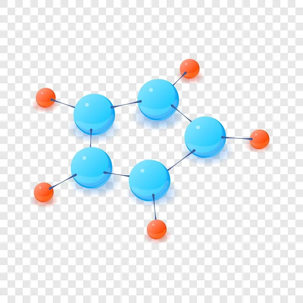 Struktura cząsteczki ikona, izometryczny styl 3d — Wektor stockowy