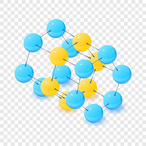 Радикальная икона молекулы, изометрический 3d стиль — стоковый вектор