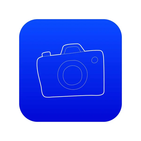 Icono de cámara fotográfica vector azul — Archivo Imágenes Vectoriales