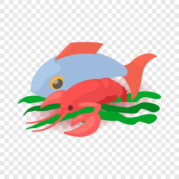 Icono de comida de mar, dibujos animados estilo 3d isométrico — Archivo Imágenes Vectoriales