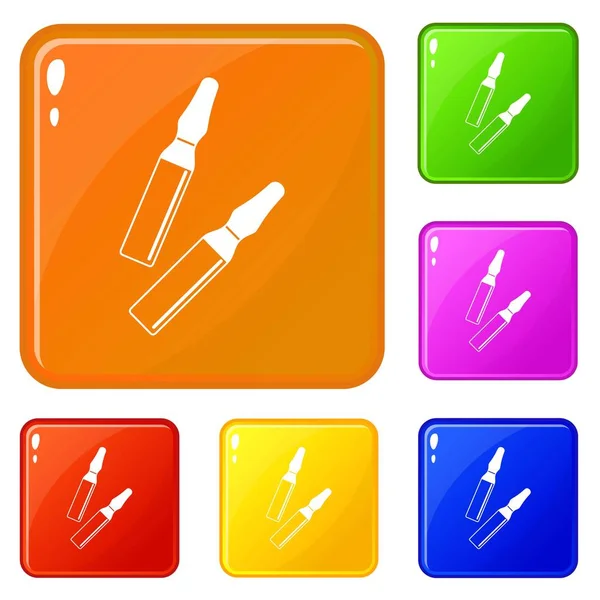 Iodine sticks icons set vector color — Stock Vector