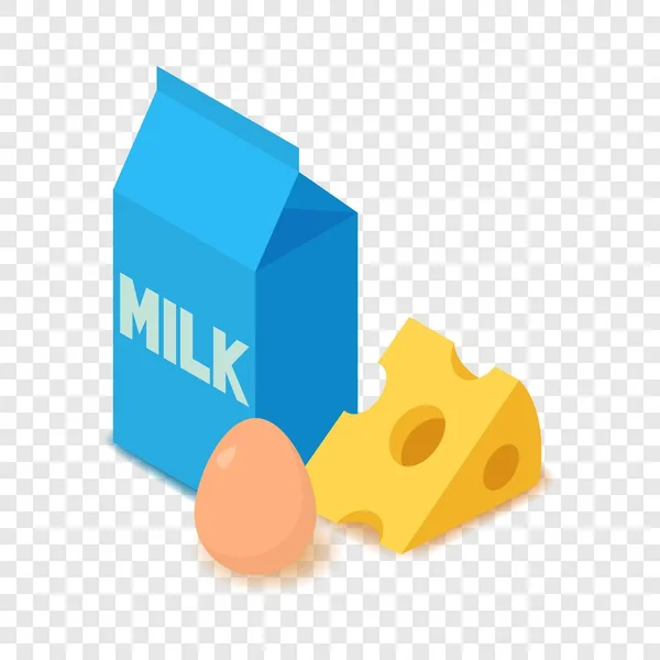 Иконка молочного продукта, изометрический 3d стиль мультфильма — стоковый вектор