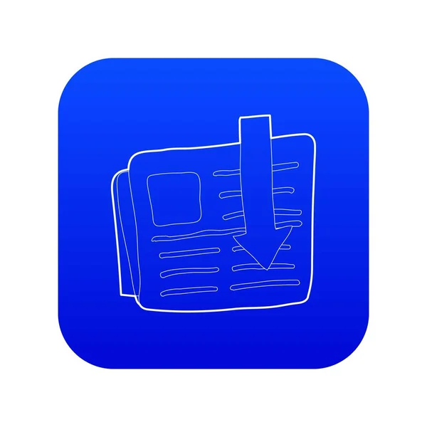 Flecha descargar icono de archivo vector azul — Vector de stock