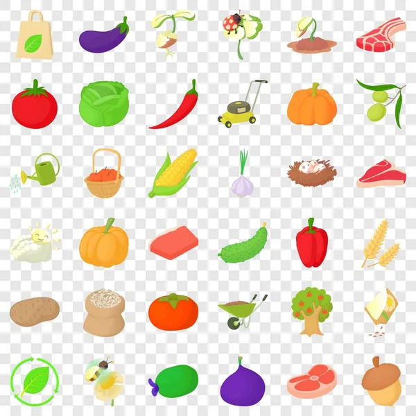 Pompoen iconen set, isometrische stijl — Stockvector