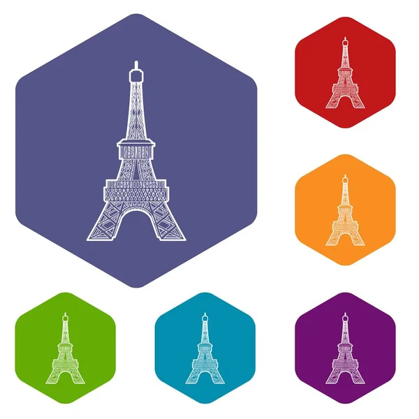 Ikona Eiffelovy věže, styl osnovy — Stockový vektor
