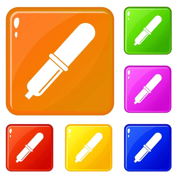 Pipette icons set vector color — Stock Vector