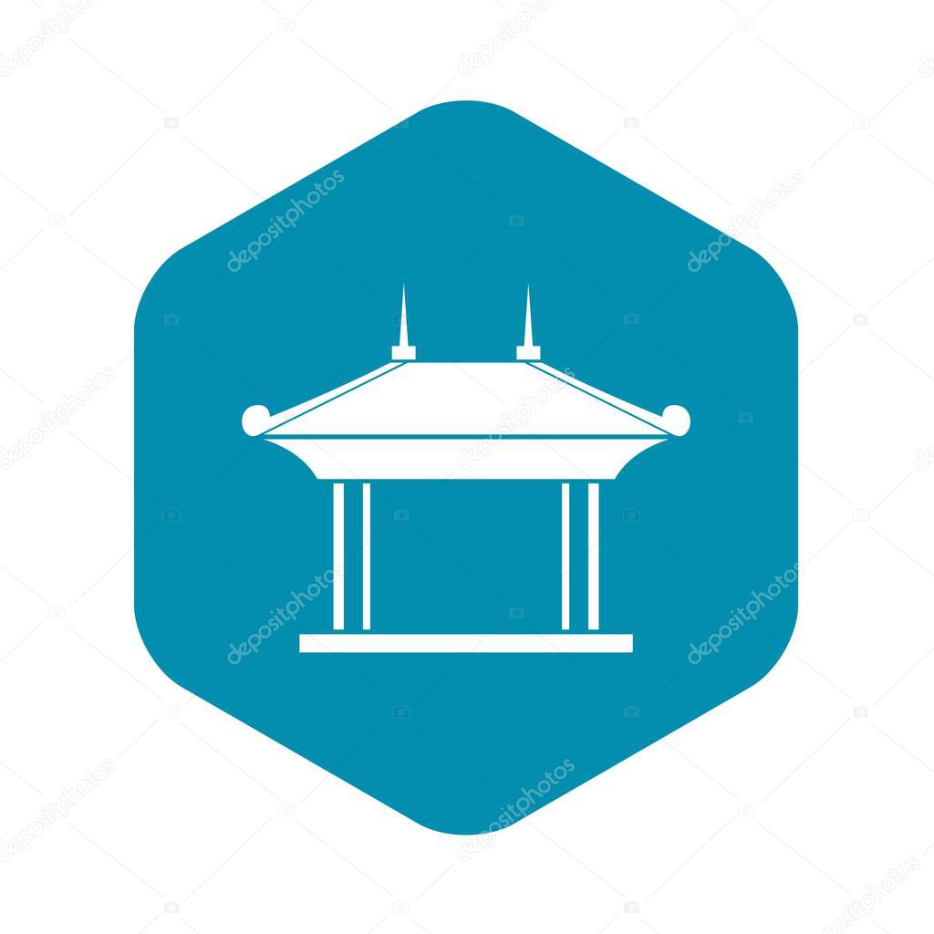 Pagoda icon, simple style