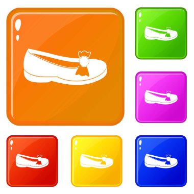 Ayakkabı simgeler kümesi vektör renk