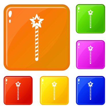 Sihirli değnek ikonlar vektör renk ayarla