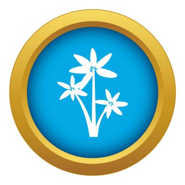 Palmiye ağacı mavi simge vektör izole