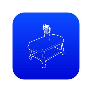Vazo simgesi mavi vektör ile kahve masası