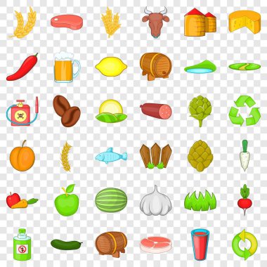 Peynir simgeleri ayarlandı, izometrik biçim