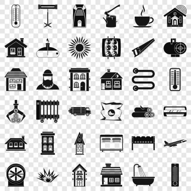 Radyatör Icons set, basit tarzı