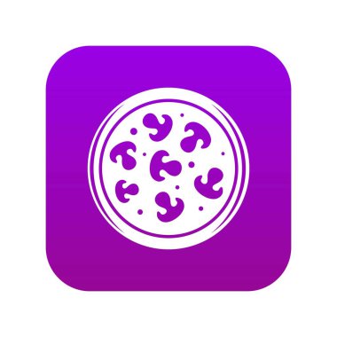 Mantar pizza simgesi dijital mor