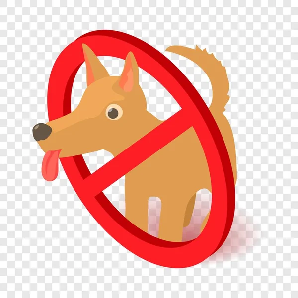 No dog icon, isometric 3d style — Stock Vector
