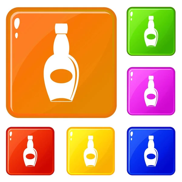 Grandes iconos botella de color vector conjunto — Vector de stock