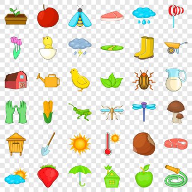 Tarım hasat Icons set, izometrik stili