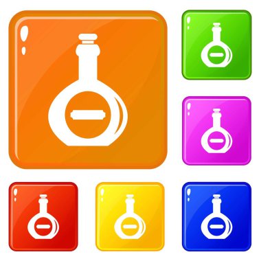 Bellied şişe simgeleri vektör rengi ayarlamak